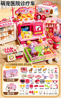 Kids' doctor play set - pretend play medical kit for girls, includes pet bus, baby girl gift box, birthday present