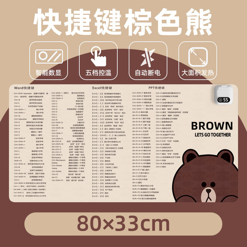 Heated mouse pad - extra large electric heating pad for winter, desk mat for office, desktop pad for students, computer writing, hand warmer