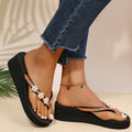 2025 new women's summer fashion flip-flops - versatile beach sandals with floral design and chunky sole