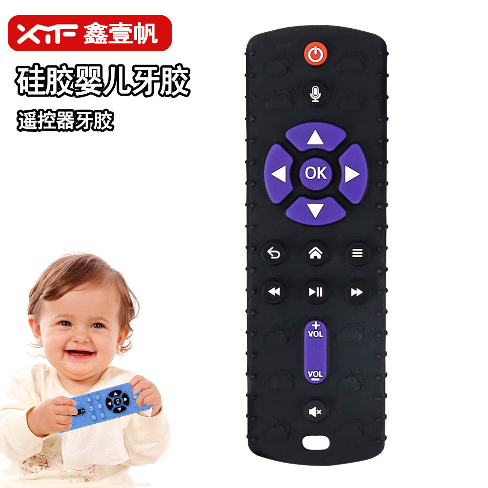 Cross-border silicone toothpaste remote control toothpaste soothing anti-eating hand artifact baby food grade boiled baby toothpaste