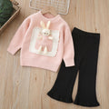 Girls' knitted sweater two-piece set -  autumn/winter new collection - baby girl cartoon rabbit crewneck pullover outfit