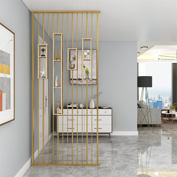 Simple restaurant wrought iron door partition office screen rack living room entrance decorative rack household hollow screen