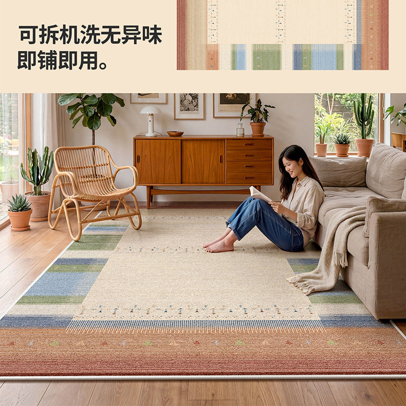 Removable and washable carpet living room bauhaus blue coffee table sound insulation dopamine medieval detachable double layer carpet bedroom