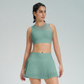 new arrival sports short skirt suitfashion tape tennis pleated skirt women's fake two-piece quick-drying high waist yoga short skirt