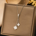 [titanium steel] four-leaf clover necklace for women, niche design, accessible luxury, fashionable, popular, elegant, smart and simple copper pendant