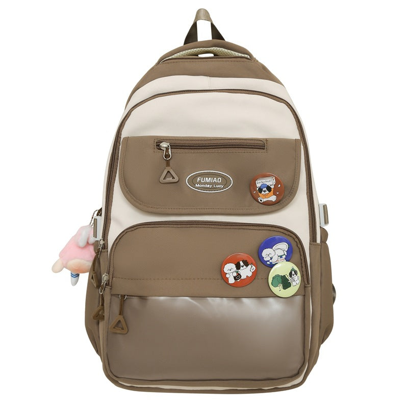 New middle and high school student schoolbag large-capacity backpack simple leisure burden reduction backpack handbag tutoring bag