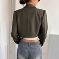 autumn new women's short fashion outerwear high-waisted cropped blazer - new high-end versatile spring style