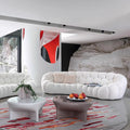Modern minimalist bubble sofa - designer fabric, trending online, creative football art, curved sofa for home living room