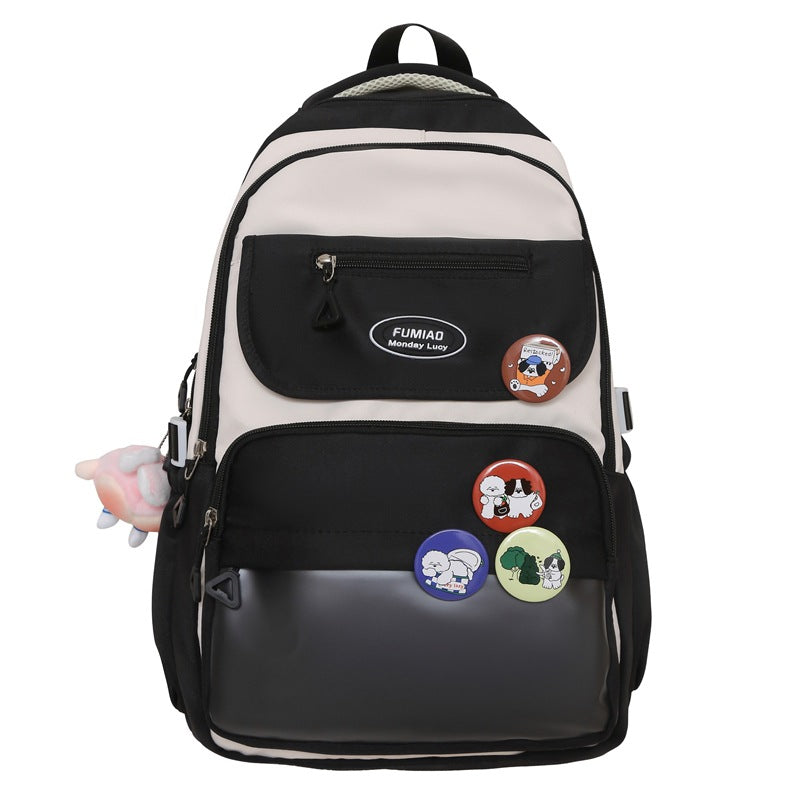 New middle and high school student schoolbag large-capacity backpack simple leisure burden reduction backpack handbag tutoring bag