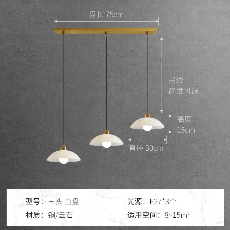 Marble all-copper chandelier modern simple light luxury restaurant chandelier bar light designer creative aisle entry lighting