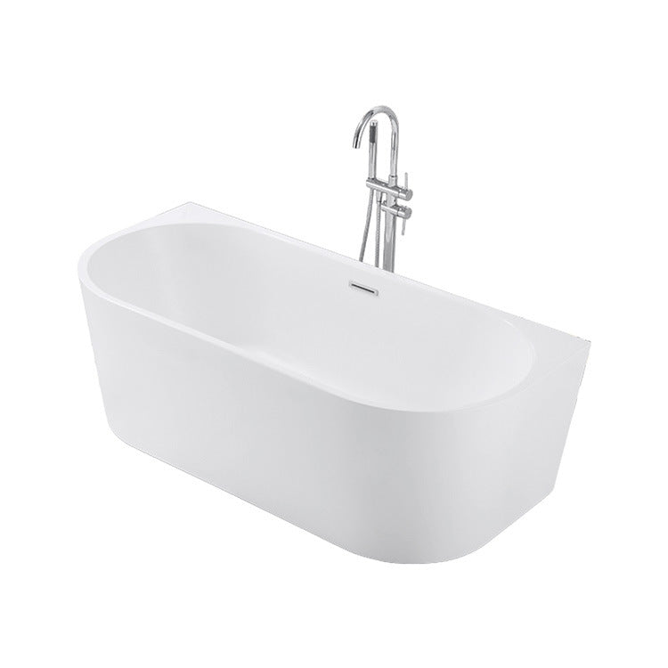 Sannora bathroom small medium unit acrylic wall semi oval thin edge adult independent bathtub 1.5-1