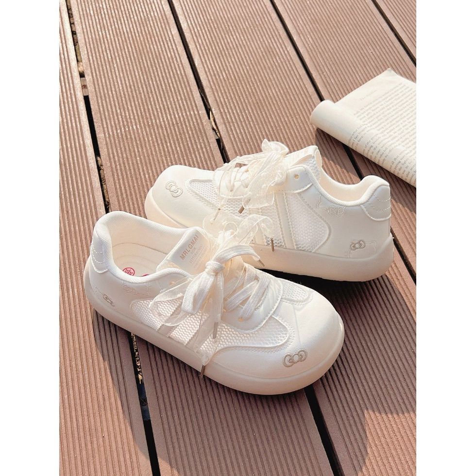 Summer breathable mesh white shoesgirlnew arrival look with skirt girl bread shoes easiest for matchcasual german training shoes