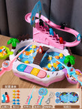 Magnetic levitation track electric fishing children's early education puzzle can add water sliding music fishing table toys boys and girls