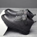 Men's winter warm cotton shoes - fleece lined, non-slip, casual high-top cotton shoes for men, elderly cotton shoes, men's leather cotton shoes for seniors