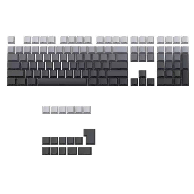 Daytime side-engraved translucent keycaps pbt micro-sanded surface 133-key dyeing six-color gradient stylish adapted to mechanical keyboard