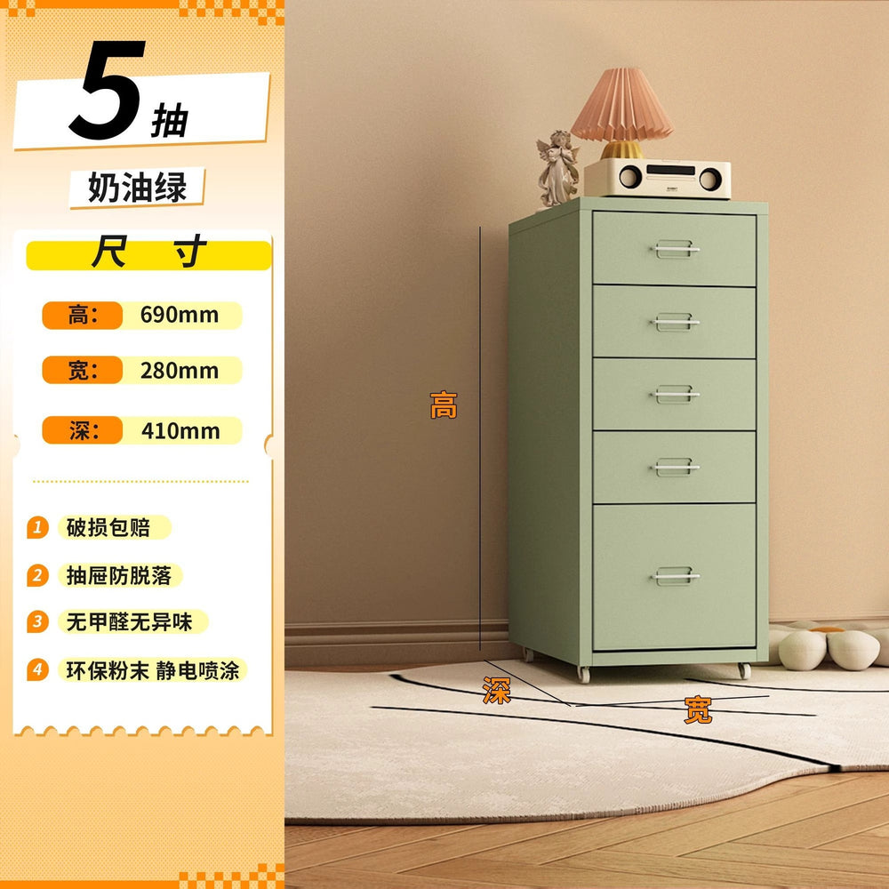 Haiermo cream style eight drawer cabinet movable desk under drawer cabinet living room bedroom room storage dopamine popular