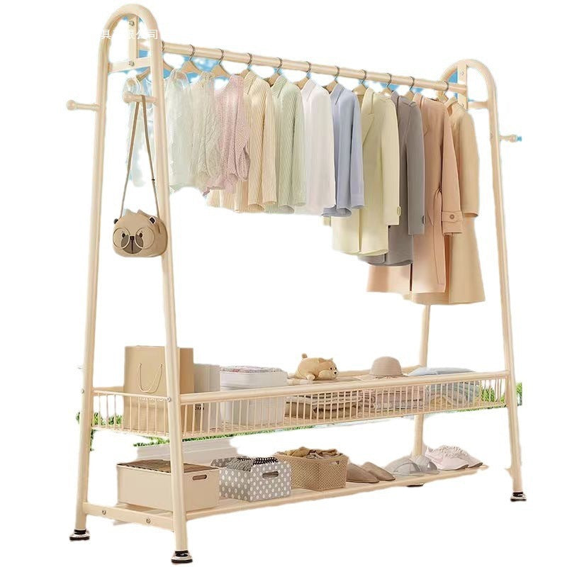 New arrival big mac extra thick floor-standing bedroom clothes hanger for home indoor clothes drying storage coat rack combination