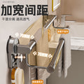 Suction cup towel rack, punch-free, upper and lower double pole bathroom storage rack, bathroom wall-mounted storage rack, towel storage