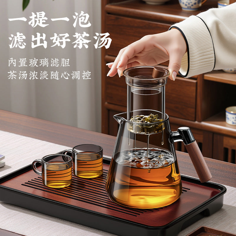 Glass teapot with filter tea water separation teacup kettle elegant cup large capacity flower teapot kung fu tea set