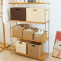 Grid cabinet storage box japanese style storage box living room imitation rattan storage woven toy book storage box foldable