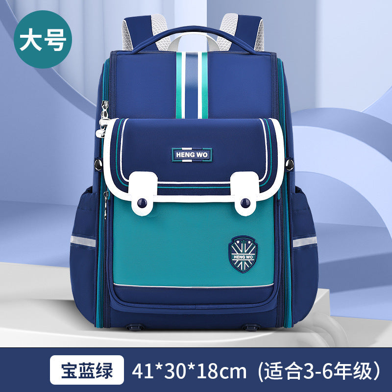 New wholesale student backpacks for boys, grades 1-6. kids' backpacks designed to reduce pressure and protect the spine, featuring a large capacity and customizable printing