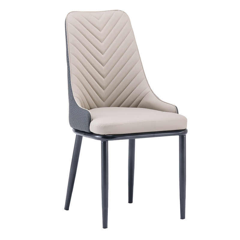 Restaurant & hotel leather upholstered chair - nordic dining chair - modern minimalist casual backrest stool - t28 chair
