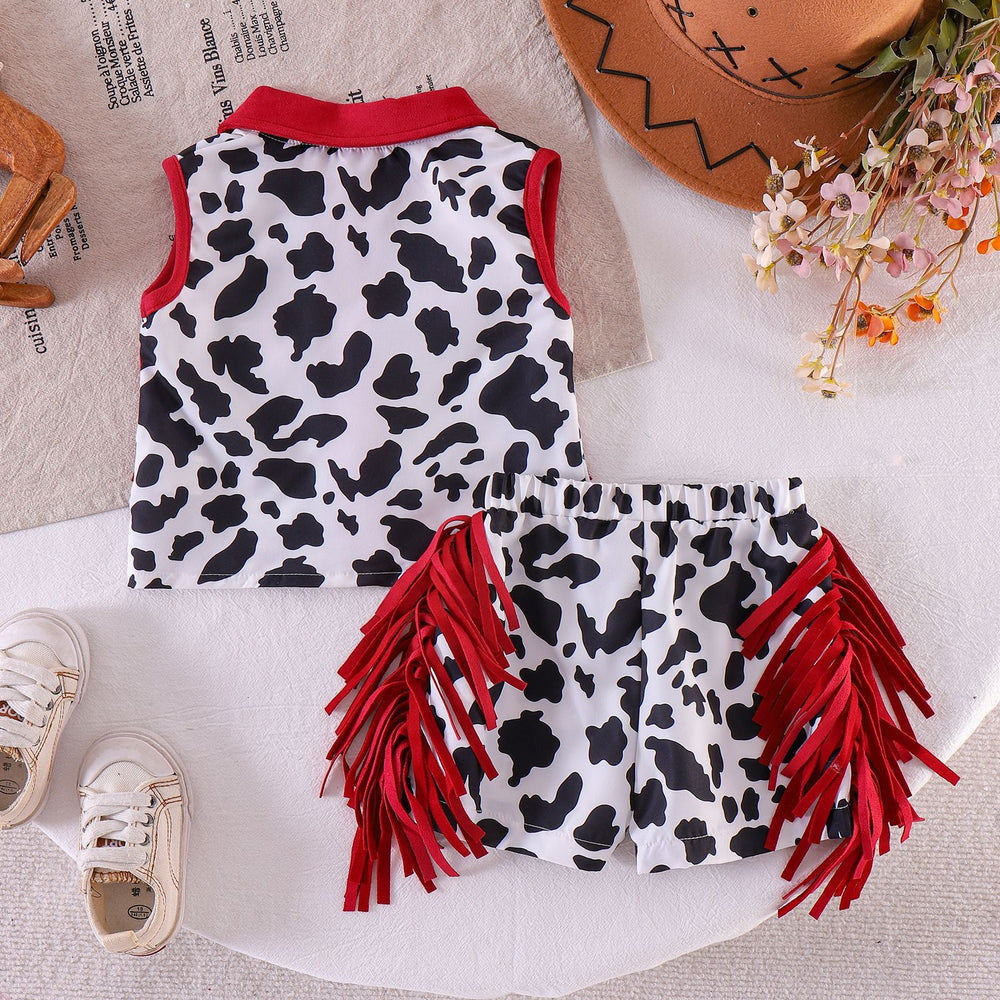 Kids clothing  cross-border new arrivalfashion spring & fallgirl sleeveless shirt + shortstwo-piece set