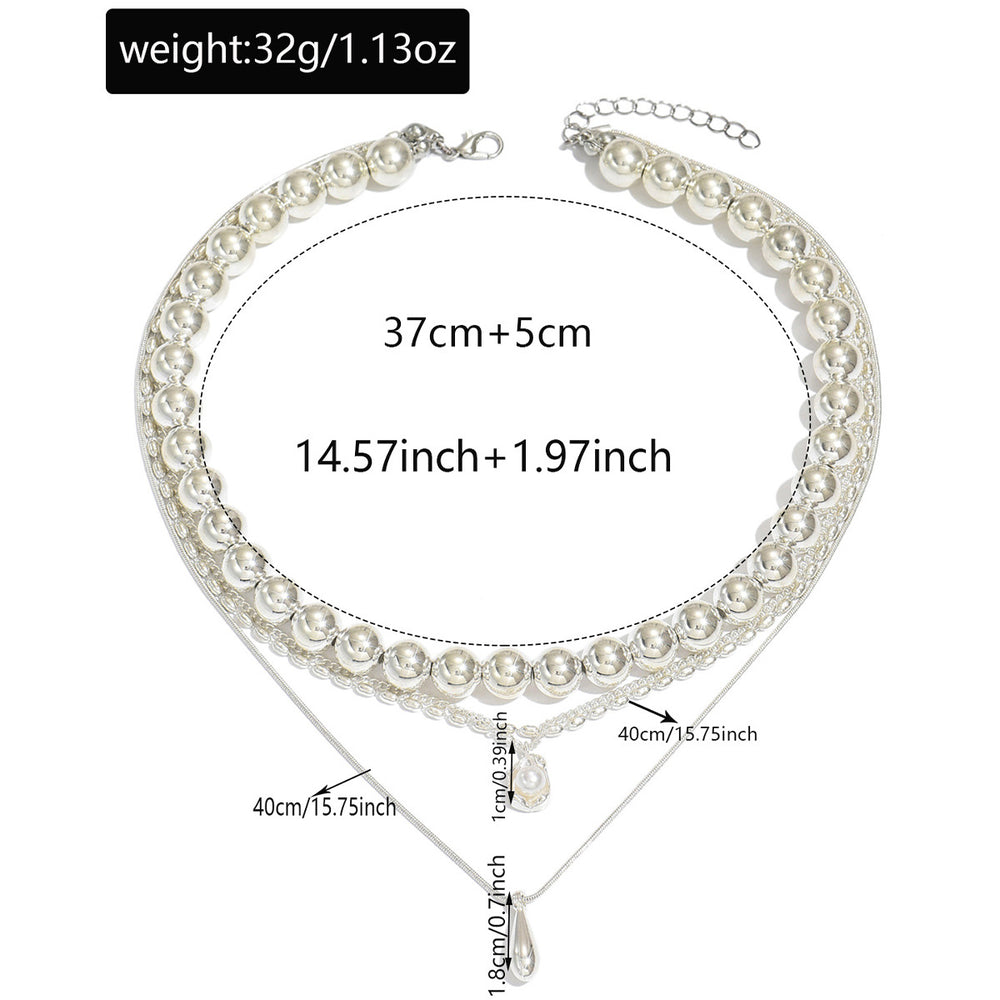 Stacked sweater necklace wholesale cross-border fashion multi-layer design pendant jewelry women's versatile autumn and winter beaded necklace