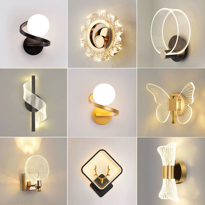Wall Lamp Bedroom Simple Modern Creative Butterfly Bedside Lamp Aisle Corridor Wall Lamp 2025