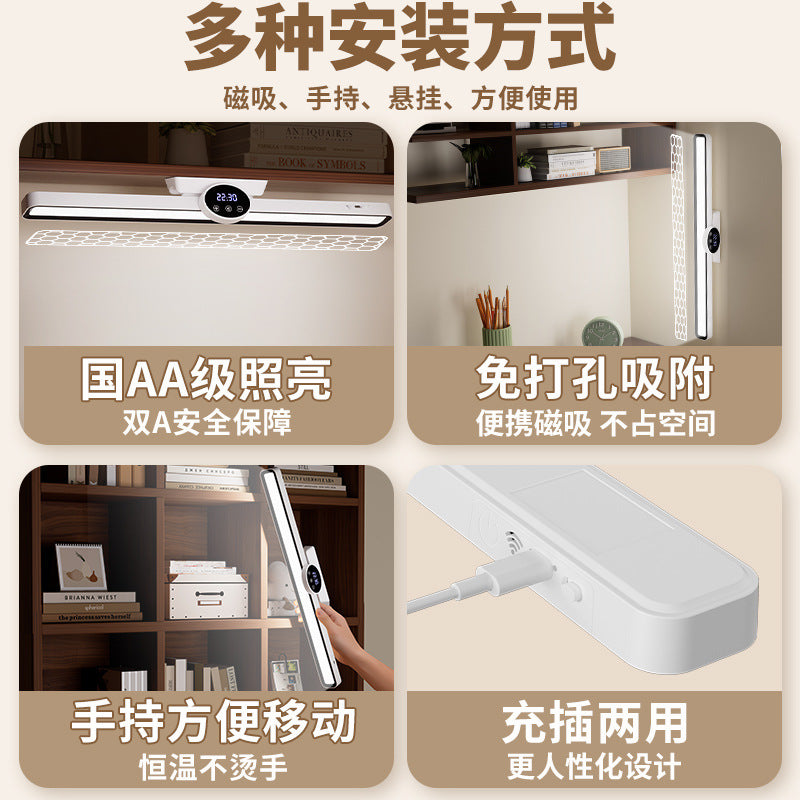 Desk lamp for study, eye protection, student desk, magnetic ceiling lamp, dormitory, kids, rechargeable reading lamp, bench lamp