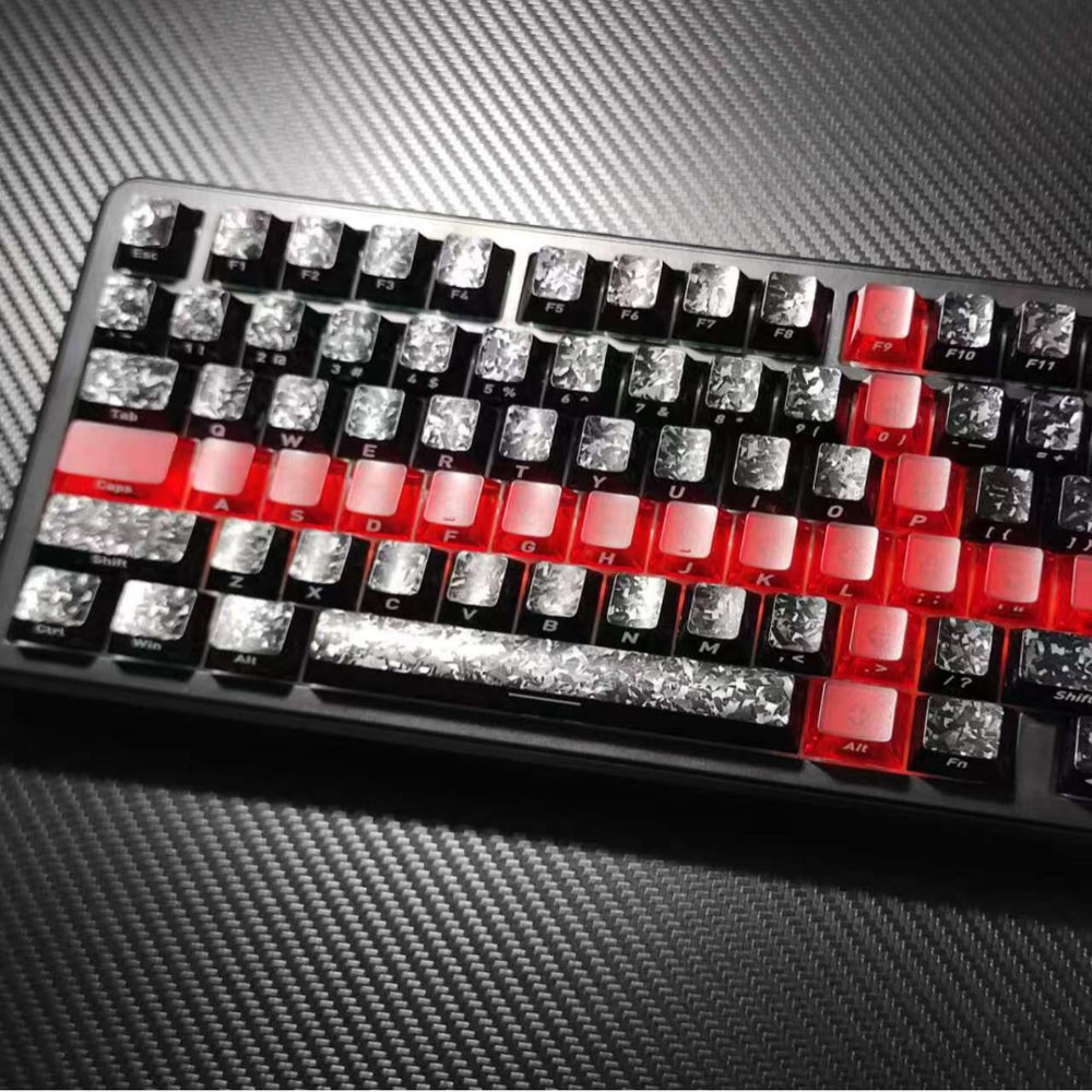 Carbon fiber side-engraved keycaps, 119 keys, compatible with wooting bee magnetic switch mechanical keyboards, pbt keycaps, universal fit