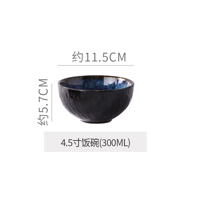 Japanese retrostylish bowls and plates hotel tableware combination kiln ceramic western dinner plate sushi plate steak plate suit