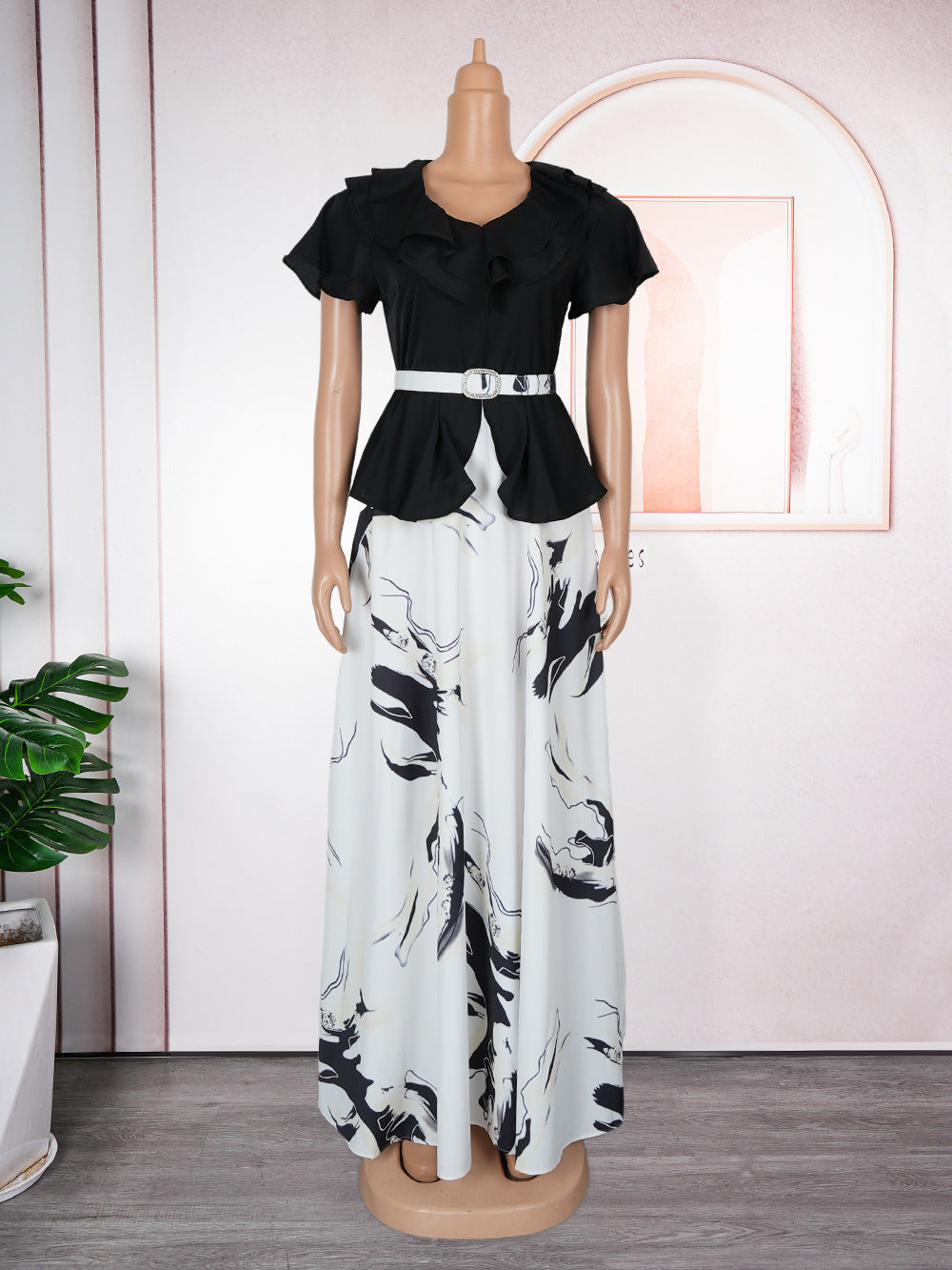 African cross-border women's spring/summer new fashion elegant african plus size maxi dress for  and