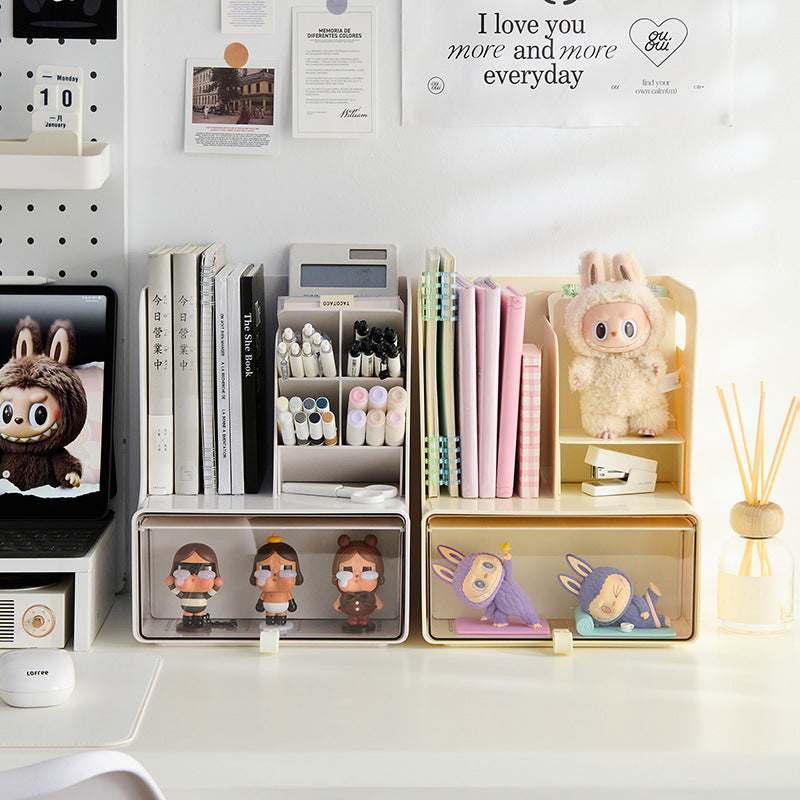 Desktop Bookshelf Storage Box Bedroom Stationery Student Oblique Pen Holder Sundries Desk Shelf Dormitory Organizer