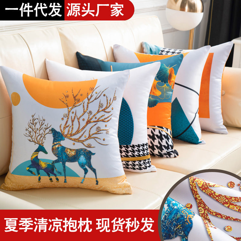 Accessible luxury cool pillow sofa cushion living room scandinavian cushion cover casual bedside cushion rectangular large backrest