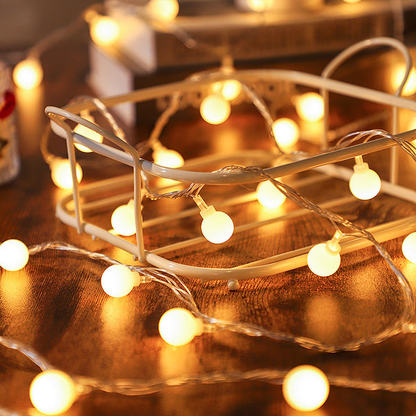LED light string frosted small ball plug-in USB battery light festival outdoor camping atmosphere decorative light string wholesale