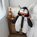 Winter romper newborn baby hooded outfit - thickened fleece-lined warm crawling suit for boys and girls