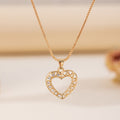 Gold clavicle chain wholesale european and american cross-border hollow heart pendant jewelry accessible luxury niche design heart-shaped necklace for women