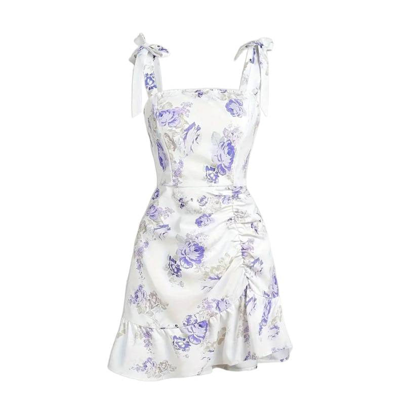 european and american women's clothing french waist halterdress long skirt summer flowers