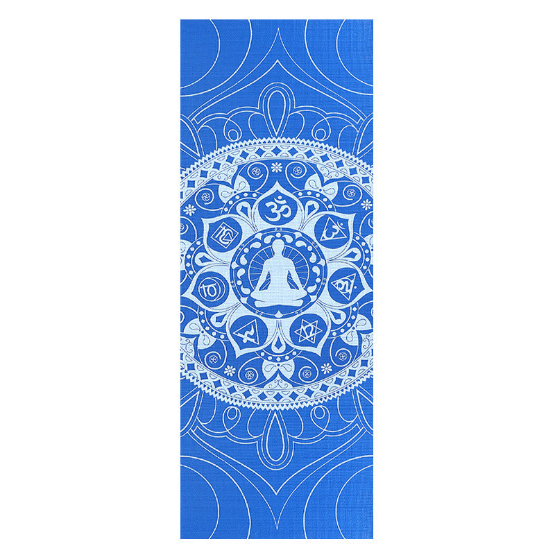 Pvc yoga mat - uv printed, shock absorbing, non-slip, white, fitness, silent, thickened, foldable, stretchable