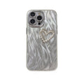 Feather yarn silver is suitable for apple 16pro bow with lens film mobile phone case iphone13/11 hard protective case