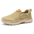 Men's summer canvas slip-ons: breathable, lightweight walking shoes, chunky sole casual sneakers, durable cloth shoes