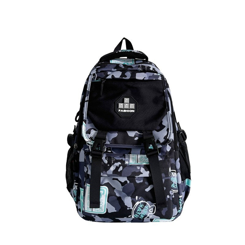 Junior high school student schoolbag female and male large capacity strong and durable backpack college student high school primary school camouflage travel backpack