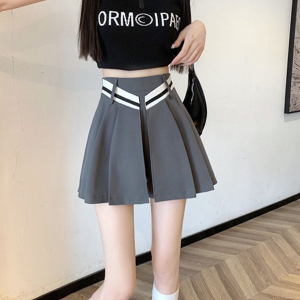 Irregular suit shorts skirt women's design sense Spice girl casual wide-leg hot pants high waist A-word pleated skirt pants summer