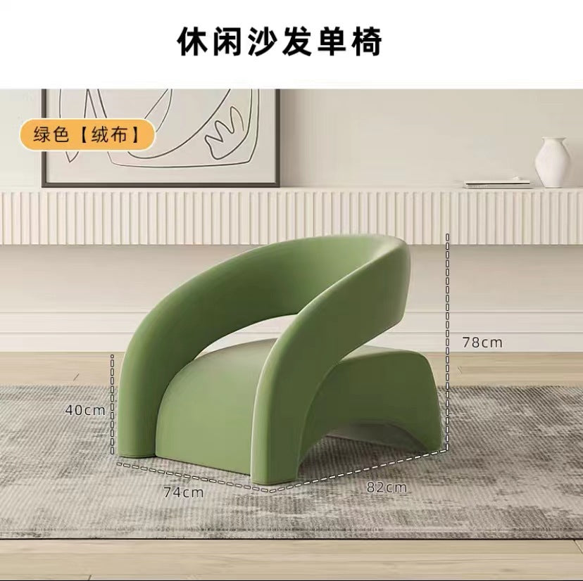 Cream style single sofa accessible luxury living room casual single chair clothing store beauty salon reception sofa one table and two chairs