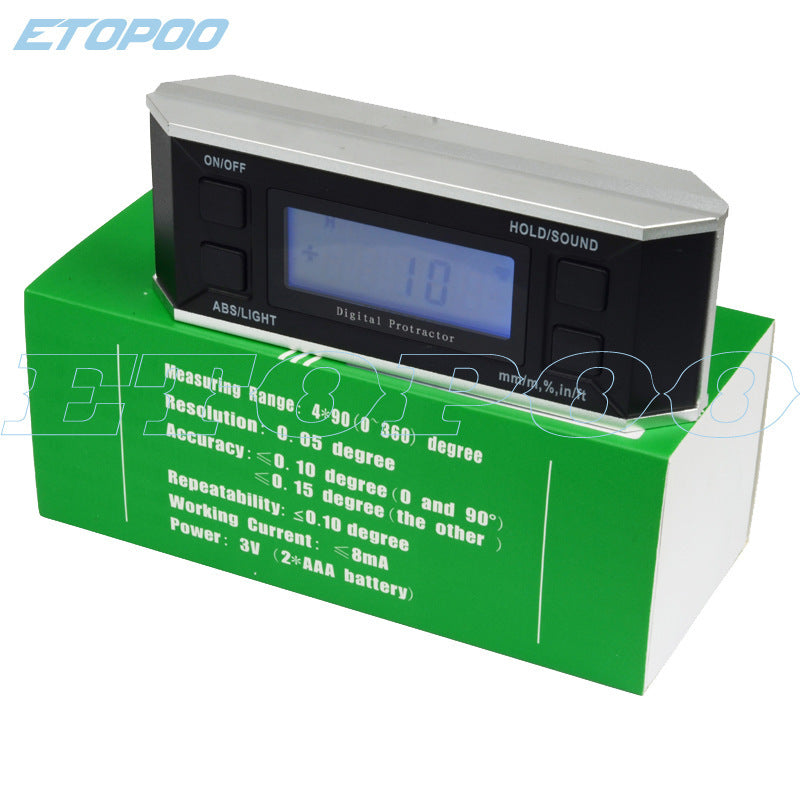 HUOTO digital display inclination box IP54 digital display inclination meter digital display angle ruler horizontal ruler slope ruler
