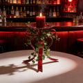 Red iron art candlestick base desktop ornament elegant nordic candle table decoration candlelight dinner props