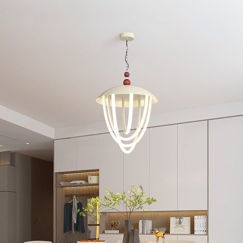 Cream wind creative belt master bedroom chandelier 2025 new full spectrum designer personalized restaurant room lighting