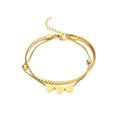 Stainless steel new double-layer heart bracelet for women - lightweight luxury, elegant double-layer bracelet, heart charm bracelet, hand jewelry