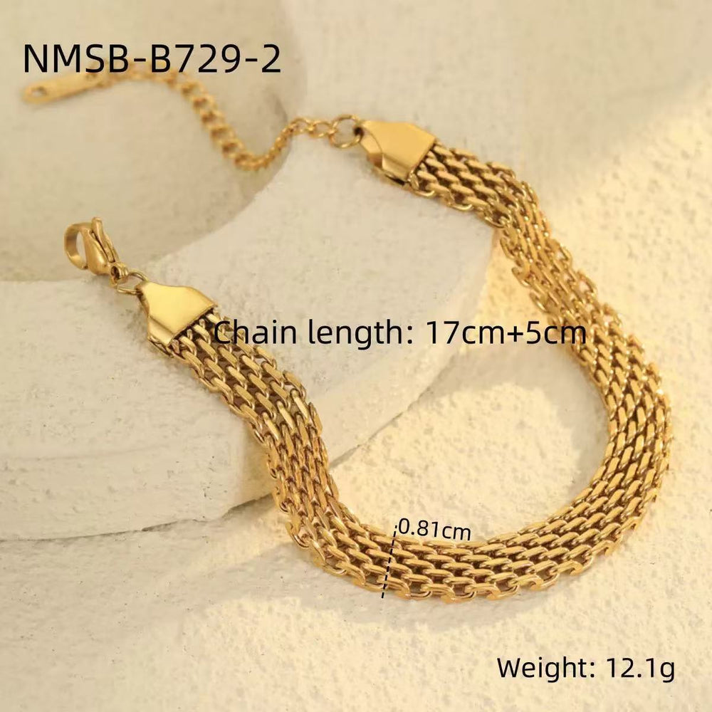 European and american chic k-gold cross titanium steel bracelet - unique design, minimalist style, 18k gold plated for women